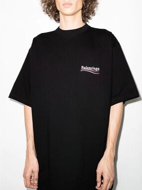Balenciaga Black Tee & Red Logo